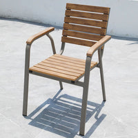 VTX-3478693 Outdoor Furniture Garden Chair Plastic Wood Aluminum Patio Dining Table Set Metal Contemporary Living Room Balcony