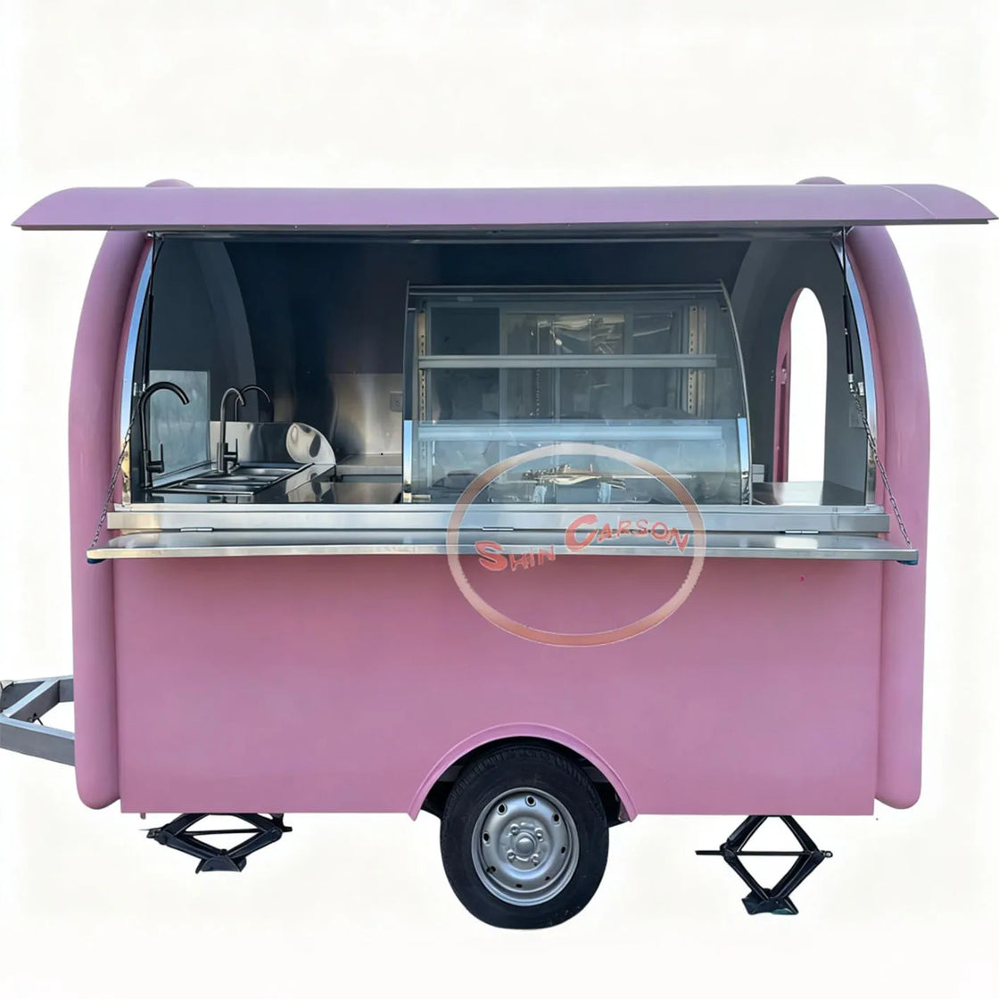 Wear-Resistant Fiberglass Mobile Street Food Trailer with GPS Tracking for Ice Cream and Fast Food Vending