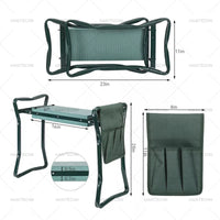 VTX-1643685 Foldable Metal Eco-friendly Outdoor Garden Kneeler Seat Tools Tool Kit Galvanized Steel, Metal 23.6 x 10.6 x 19.3 in
