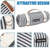 VTX-3642533 Folding Picnic Beach Mat INS Wind Canvas Handle Moisture-Proof Outdoor Activities Like Hiking Camping Bedroom Living