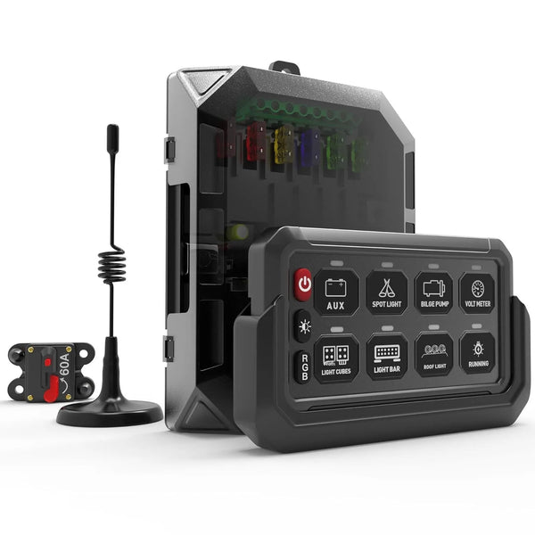 VTX-8301349 8-key Wireless Group Eight-way Touch Control Switch Panel RV Car Yacht Modification RGB Home Decor Gifting Patio