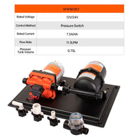 VTX-4920485 RV Water Pump System Kit 12V 24V Diaphragm Pressure Tank Stable Supply Camper Van Caravan Marine Boat Home Decor