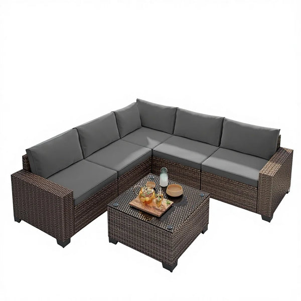 VTX-3380389 Outdoor Patio Furniture Set Wicker Modern Thickened Standard Home Decor Gifting Garden Centerpiece Relaxation Comfort