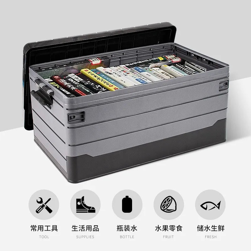60L Foldable PP Double Tier Caravan Storage Box for Camping and Travel