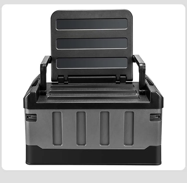 60L Foldable PP Double Tier Outdoor Camping Storage Box - Dustproof, Moisture-proof, Portable