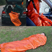 VTX-2250789 All Season Waterproof Mylar Emergency Sleeping Bag Thermal Aluminum Foil Bivy Sack Ultralight Outdoor Survival Camping