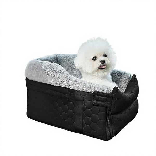 VTX-5351845 Portable PU Dog Car Bed Washable Comfortable Travel Bag Sleeping Mat Small Dogs & Outdoor Use Black Bedroom Living