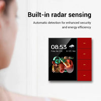 VTX-4002981 Tuya Zigbee Android Smart Home Central Control Panel 4-Gang Touch Screen Plastic Wall Switch Radar Induction Lighting