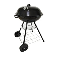 VTX-2626725 Modern Luxurious Portable Movable Iron Chrome Plated Charcoal BBQ Grill Apple Shape Trolley Two Wheels Outdoor Camping