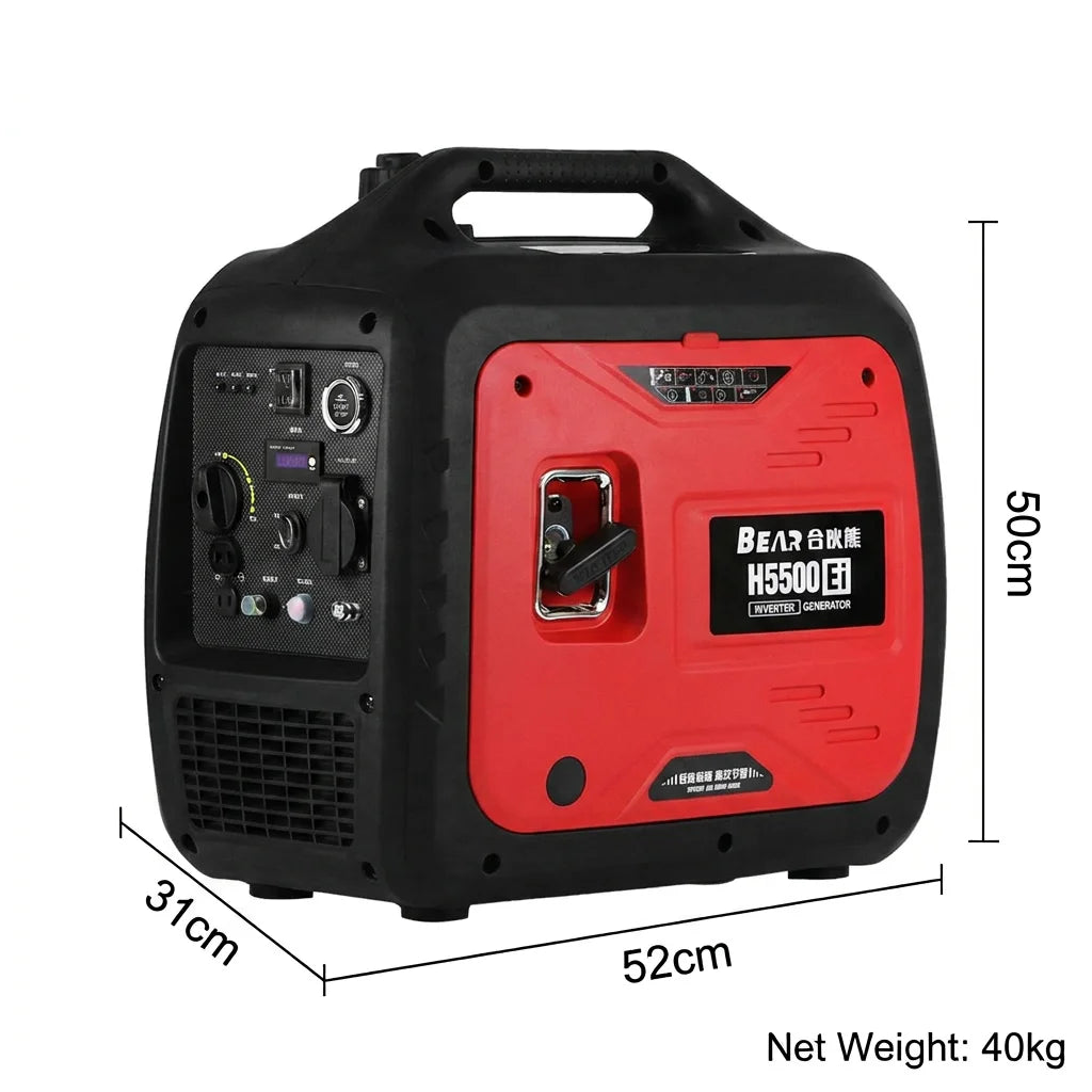 Super Quiet 4500 Watts Portable Inverter Generator 4.5kW Gasoline Power Station for RV and Emergency Use