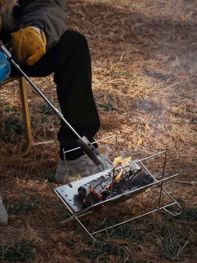 Portable X-Shape Grill Stainless Steel Folding Fire Pit for Outdoor Camping