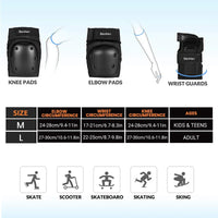 VTX-2971685 Skateboard Skating Protective Safety Adult Outdoor Sport Gear Pad Knee Elbow Pads Adjustable Home Decor Gifting Patio