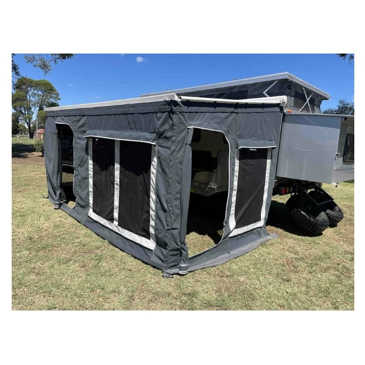 15ft Motorhome RV Caravan Toy Hauler Trailer with Customization for Camping, Aluminum and Fiberglass, 3000KG Payload