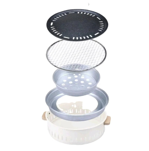 VTX-1267749 Modern Portable Metal Outdoor Charcoal BBQ Tea Stove Set Auto Ignition-round Fire Pit Winter Camping Home Use Kitchen