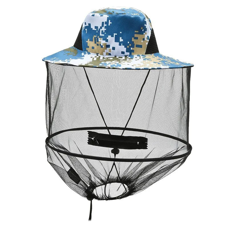 UV Protection Quick Dry Breathable Cotton Sun Hat with Mesh Hood Veil for Outdoor Activities