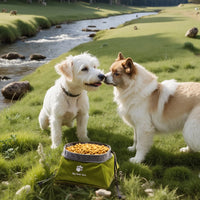 VTX-7777061 JZ Portable Foldable Small Size Eco-Friendly Dog Travel Bowl Waterproof Feeding Pets Cute Indoor/Outdoor Use Kitchen