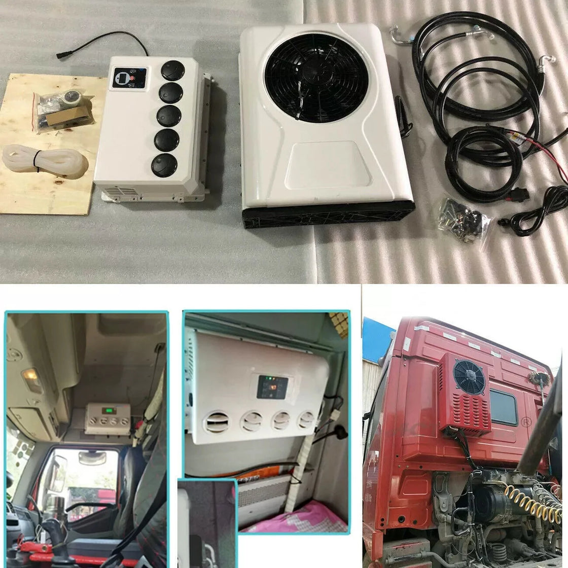 12V 24V Truck Parking Air Conditioner Low Noise Inverter Cooling System for Heavy Duty Truck RV Van