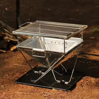 Stainless Steel Portable Freestanding Charcoal BBQ Grill Woo