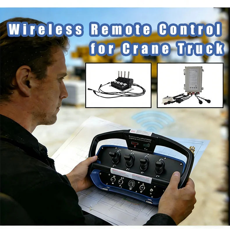 Crane Remote Control with 6 Joystick Functions, Waterproof, 12V/24V, Metal Construction