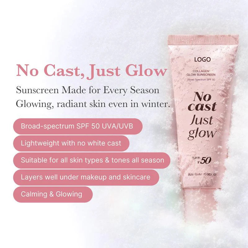 Lightweight Hydrating Collagen Sunscreen Cream SPF50 PA++++ for All Skin Types