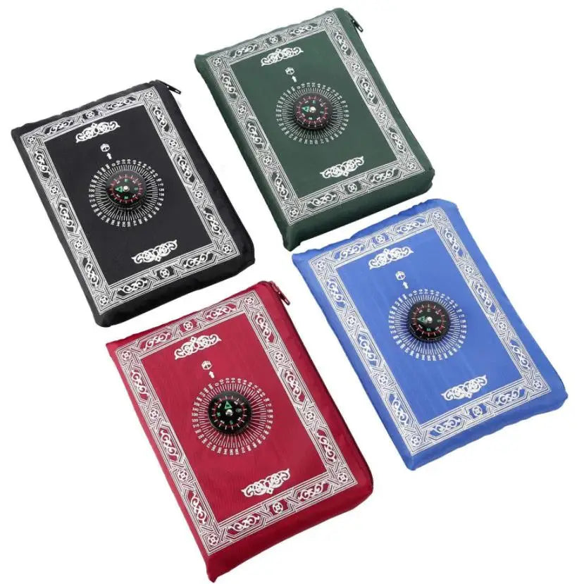 Outdoor Folding Prayer Rug Blanket 60x100cm Waterproof Polyester Portable Travel Mat with Compass