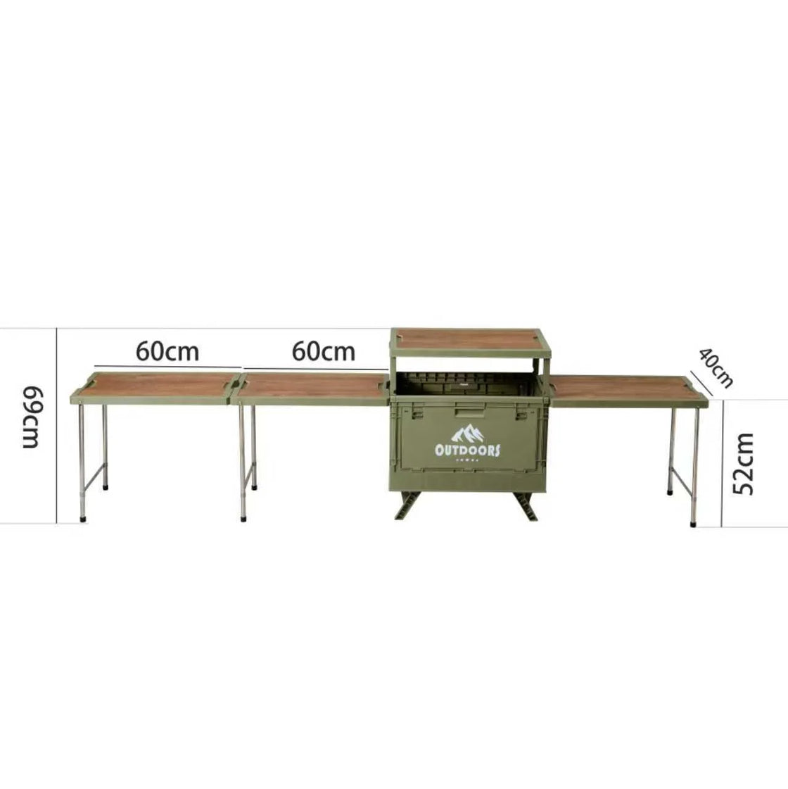 Aluminum Folding Storage Box for Outdoor Camping and Picnic, 20L-30L, Rectangle, Plastic, Side-Opening
