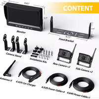 VTX-7940901 Digital Wireless 7 Inch Touch Screen Loop Recording Video DVR Monitor Heavy Duty RV Backup Cameras Night Vision