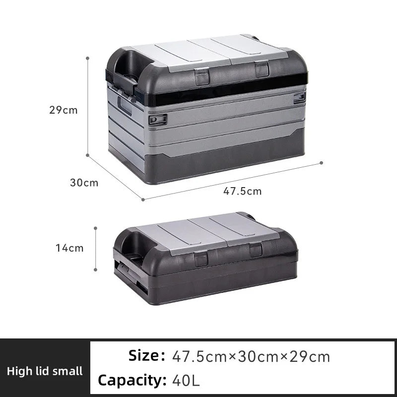 60L Foldable Double Tier Caravan Storage Box for Outdoor Camping and Travel