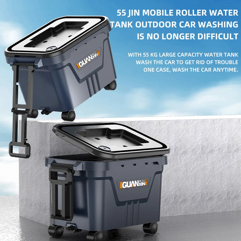 Mobile Car Wash System with Water Tank and Built-in Filtration, 45x35x35 cm