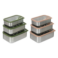 VTX-8923941 Microwavable Stainless Steel Food Storage Containers Tempered Glass Lid Air Release Hole Leakproof Meal Prep Bento Box