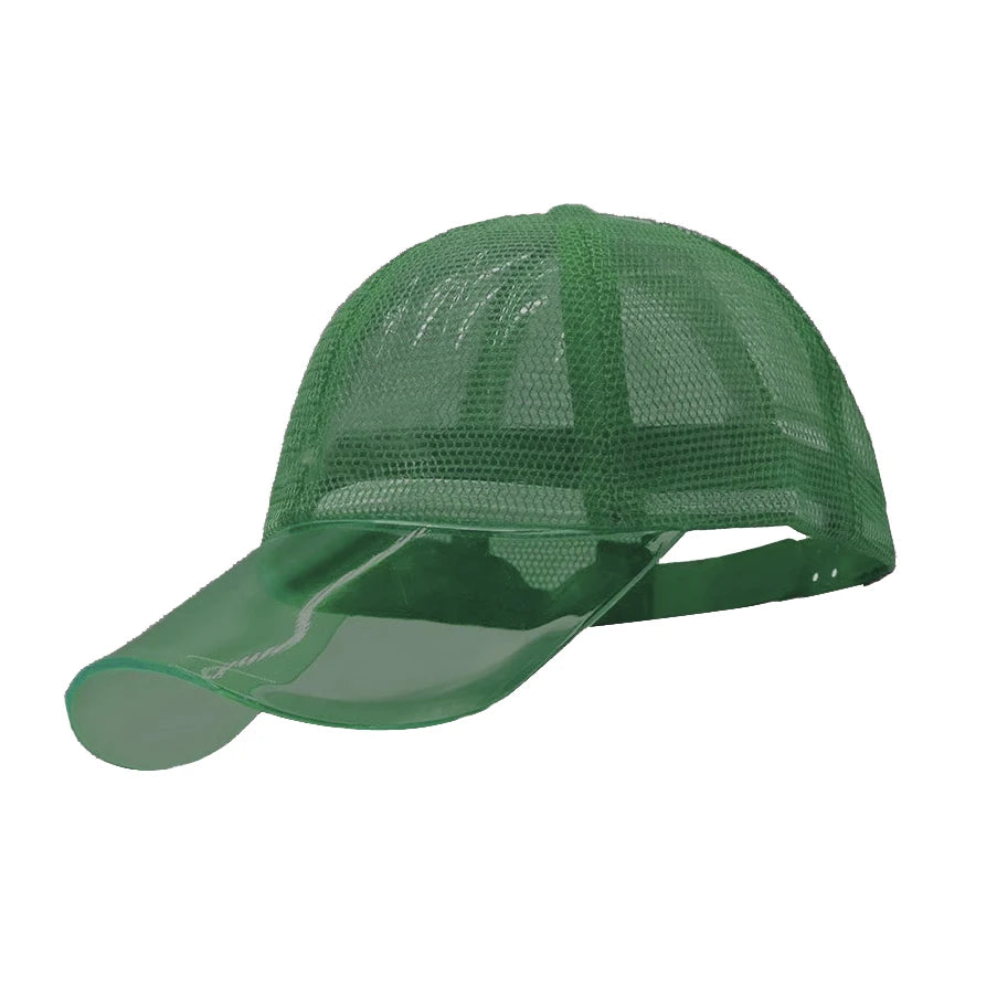 Lightweight UV Protection Waterproof Sports Cap for Adults, 5-Panel Design, Breathable TPU Nylon Mesh Sun Hat for Outdoor Activities