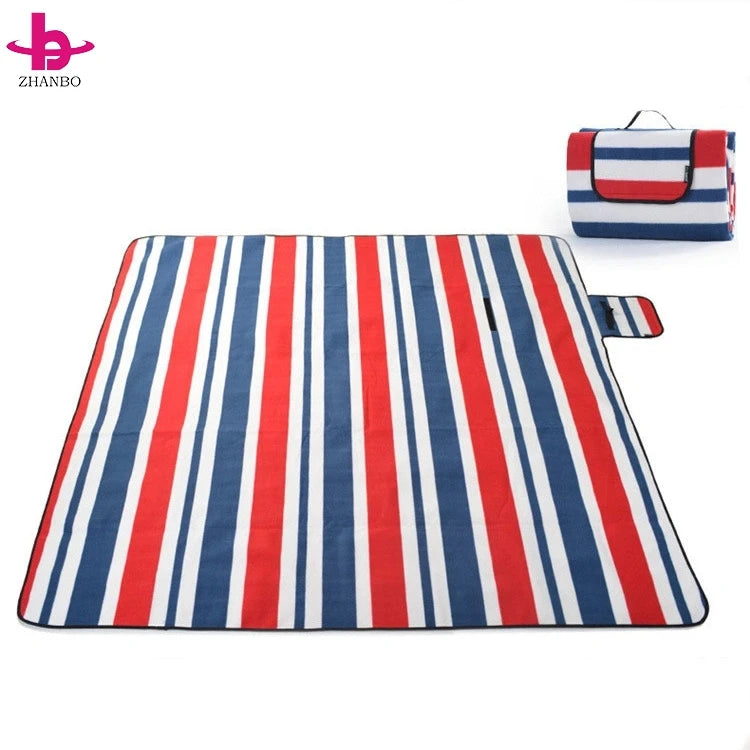 Waterproof Foldable Picnic Blanket, 200x200cm, Soft Fleece and PVC, Lightweight Outdoor Mat