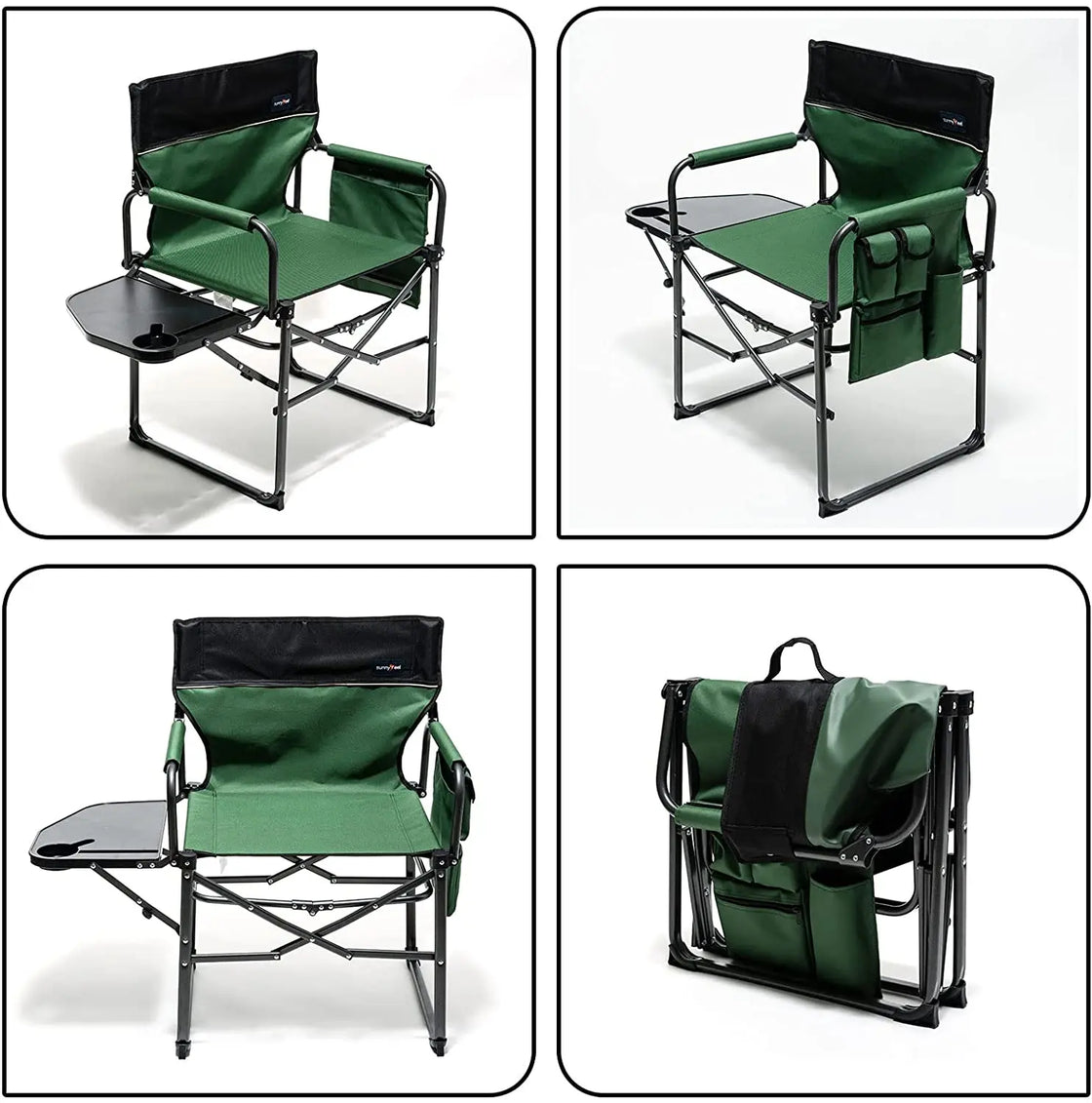 Metal Folding Lawn Chair, Outdoor Furniture, Camping Chair, Beach Chair, Iron Frame, 300 lbs Capacity, Modern Design