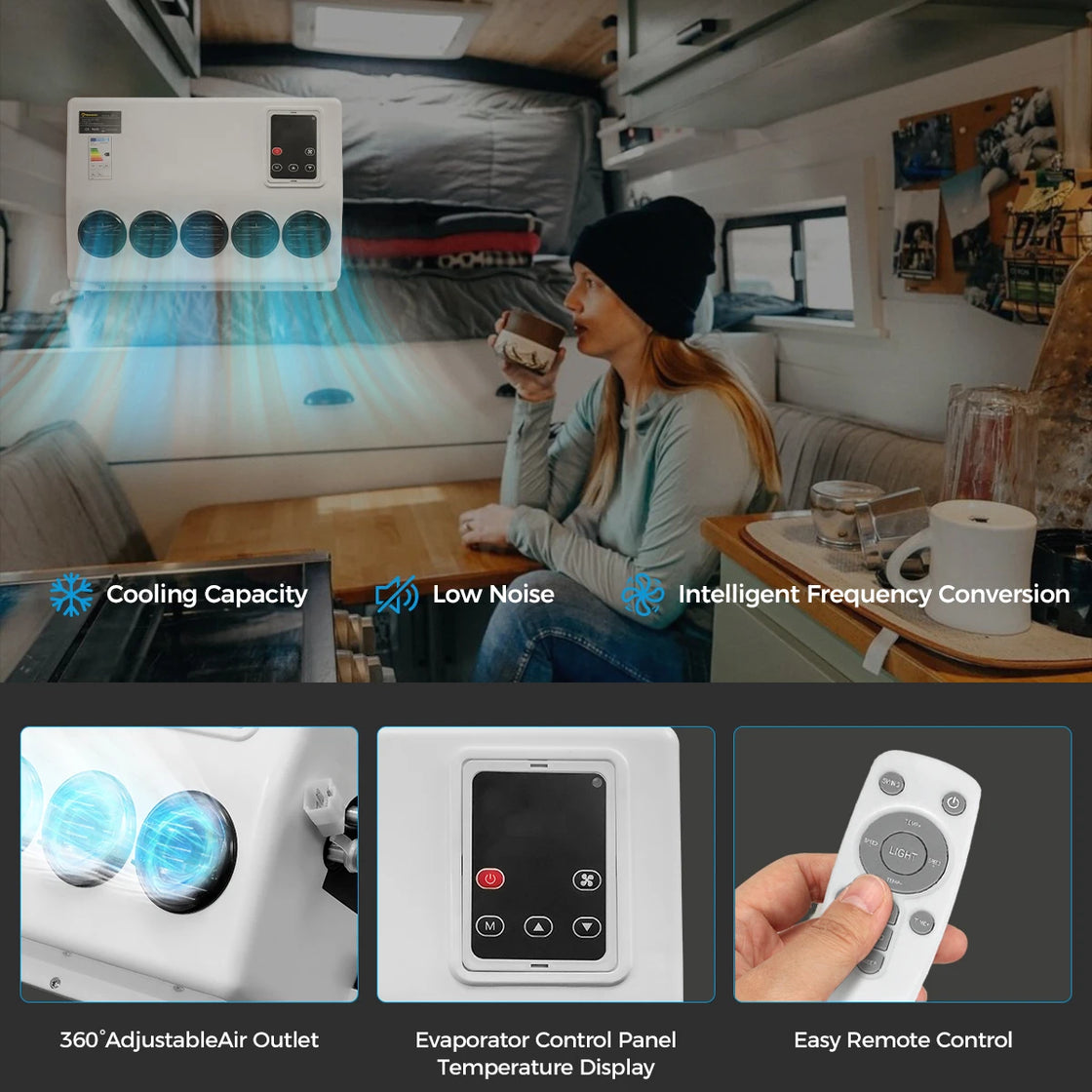 DC 24V Portable Truck Cab Air Conditioner AC-D1 with Remote Control for RV, Lorry, and Cars