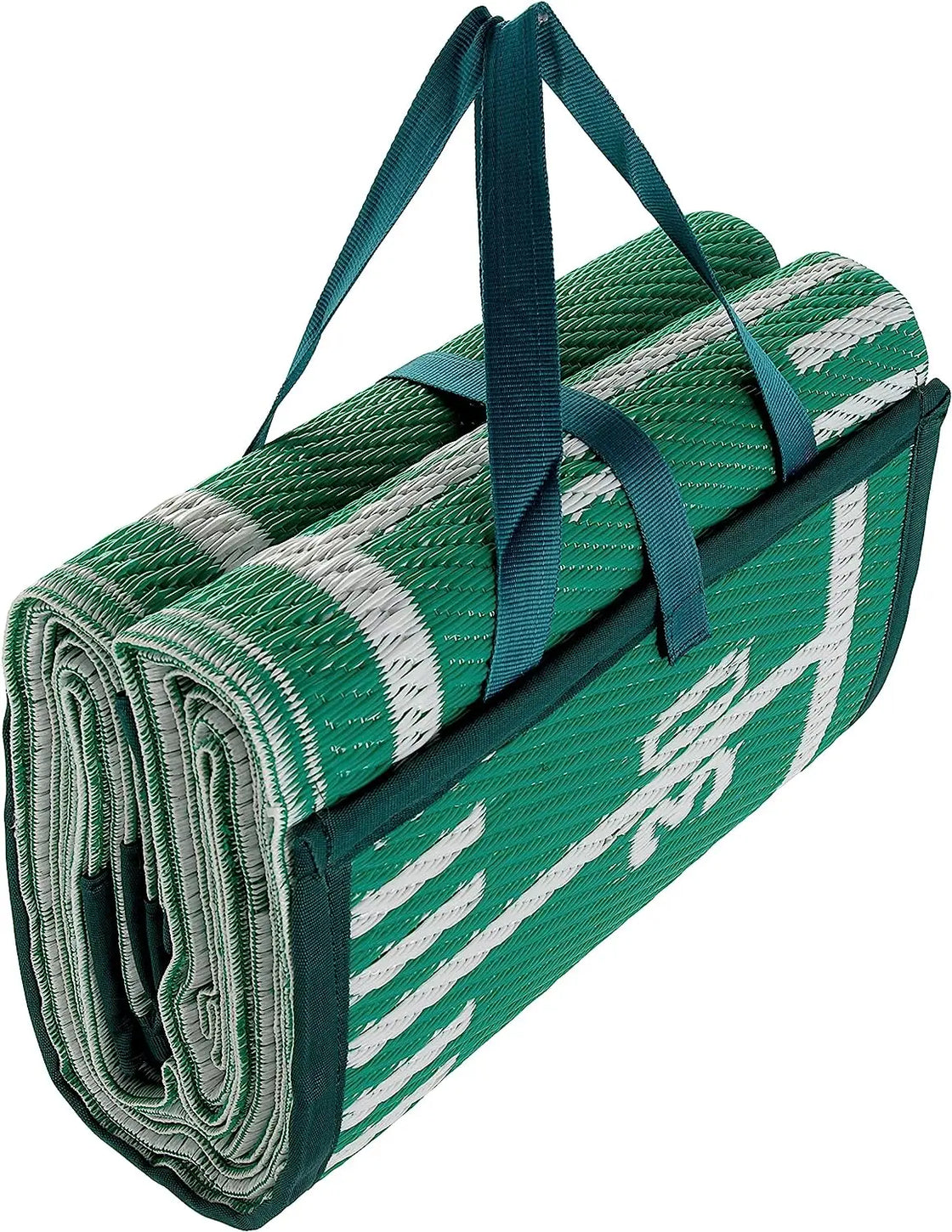 Portable Green Outdoor Mat, Washable, Reversible, Waterproof, Non-Slip, Ideal for Beach, Camping, RV, and Picnics