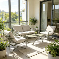 Modern Minimalist Sofa Set with Cushions for Courtyard Leisu