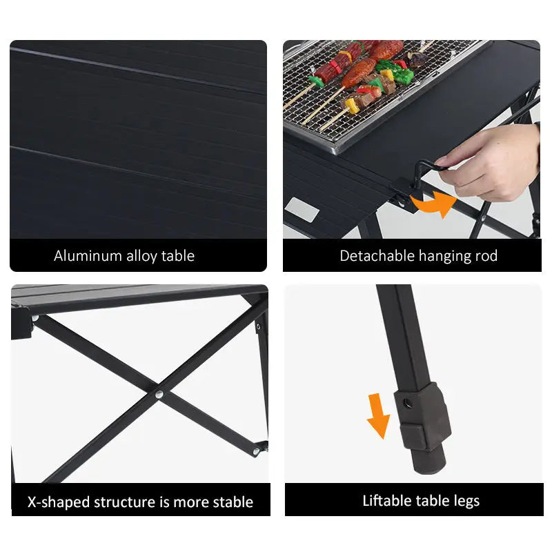 Ultralight Portable Aluminum Folding Camp Table for Outdoor Use