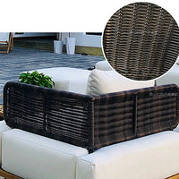 VTX-3085477 Italian Garden Outdoor Furniture Stainless Steel Legs Arms Handcrafted Teak Wooden Sofa Sets Fabric Modern Patio