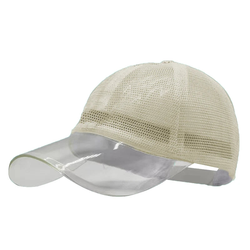 Lightweight UV Protection Waterproof Sports Cap for Adults, 5-Panel Design, Breathable TPU Nylon Mesh Sun Hat for Outdoor Activities