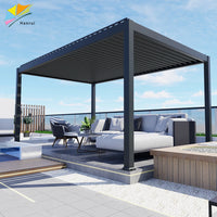 VTX-3019941 5x4 Electrique Motorisée Démontable Aluminium Bioclimatica Bioclimatique Pergola Outdoor Hurricane Proof Home Decor