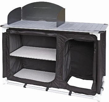 Folding Outdoor Cooking Cabinet with Sink, Aluminum Frame, Space-Saving Design