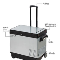 VTX-1446693 RV/Vehicle/Truck Cooler Box 40L Built-in Lithium Battery Car Fridge Freezer Picnic Camping Pull Rod Hiking Travel