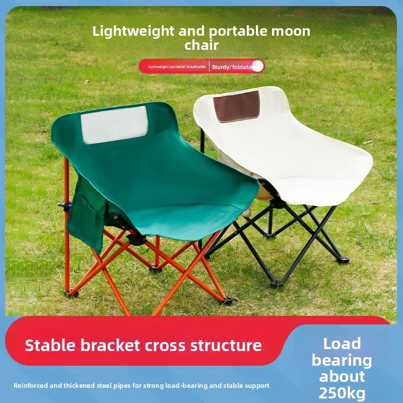 Folding Moon Chair for Outdoor Use - Portable Camping, Fishing, and Picnic Stool