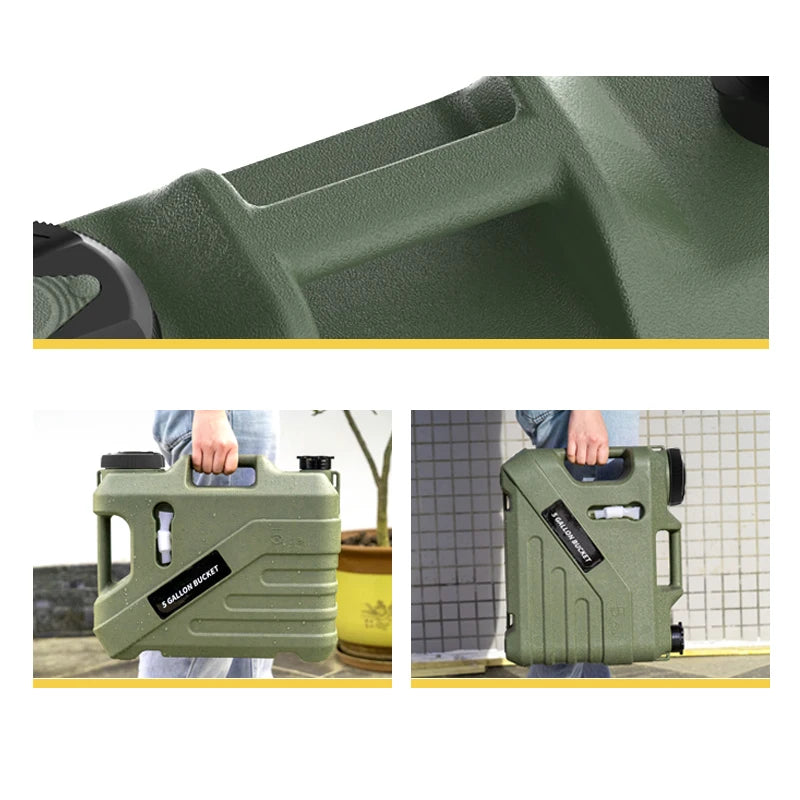 19 Liter Portable Outdoor Water Container with Spigot for Camping and Hiking