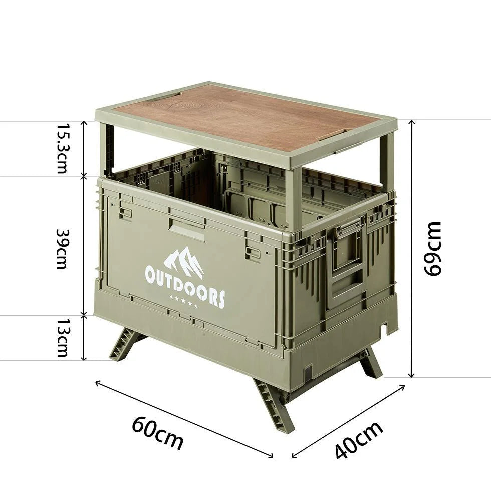 Aluminum Folding Storage Box for Outdoor Camping and Picnic, 20L-30L, Rectangle, Plastic, Side-Opening