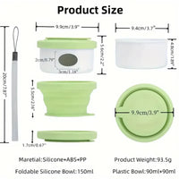 VTX-7809829 Portable Silicone Dog Bowl Rounded Shape Waterproof Manual Travel Food Water Feeder Includes Poop Bag Outdoor Use