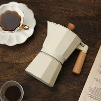 Quality Wooden and Aluminum Stovetop Espresso Maker Stylish
