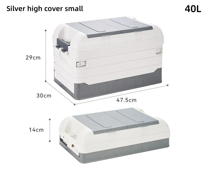 60L Foldable Double Tier Caravan Storage Box for Outdoor Camping and Travel