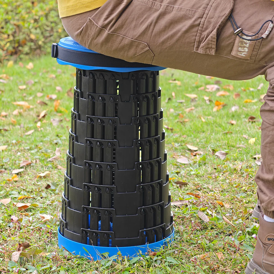 Telescopic Stool with Cushion, 660lb Capacity, Lightweight and Foldable for Outdoor and Indoor Use