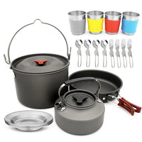 VTX-1759269 Outdoor Camp Cookwar Enamel Kitchen Tools Stove Cooking Pots Large Utensils Outside Camping Set Cookware Home